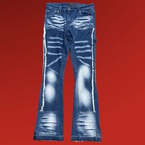 DECIBEL Jeans | Acid Wash | Distressed 
Men’s Sz 34/36 | Blue & White | Grunge